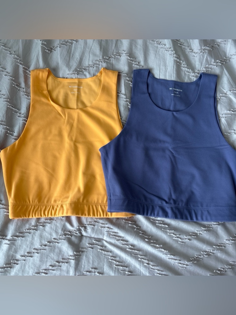 REI Lightweight Tank in Pale Yellow & Dusty Purple